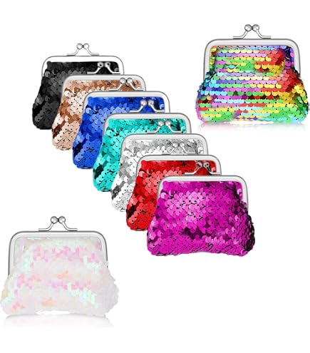 Amazon.com: ZOOFOX 16 Pieces Small Change Purse, Sequin Coin Purse